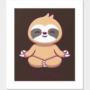 Cute Sloth Yoga Posters and Art